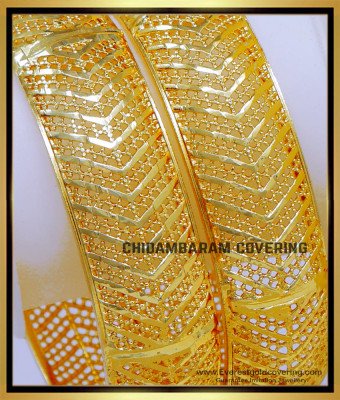 BNG814 - 2.8 Size Indian Wedding Gold Design Kada Bangles Set