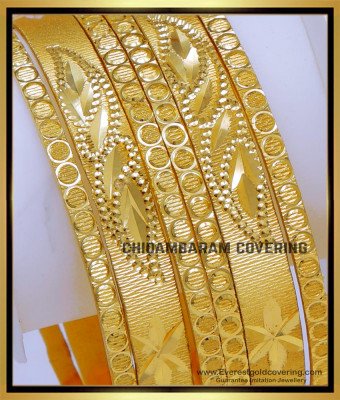 BNG818 - 2.4 Latest Modern One Gram Gold Bangles for Daily Use