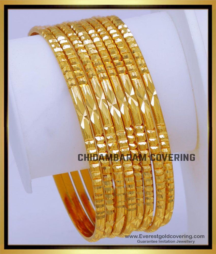 BNG820 - 2.4 Simple Thin Daily Use Plain Gold Bangle Design Latest