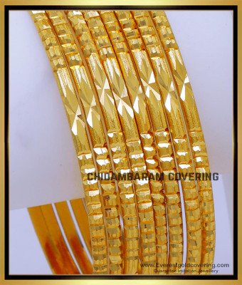 BNG820 - 2.10 Simple Thin Daily Use Plain Gold Bangle Design Latest