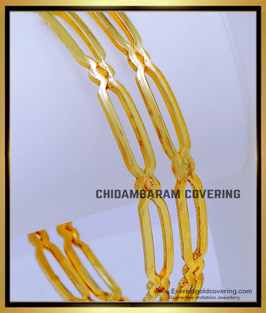 BNG828 - 2.6 Traditional Gold Model Plain Impon Bangles Design