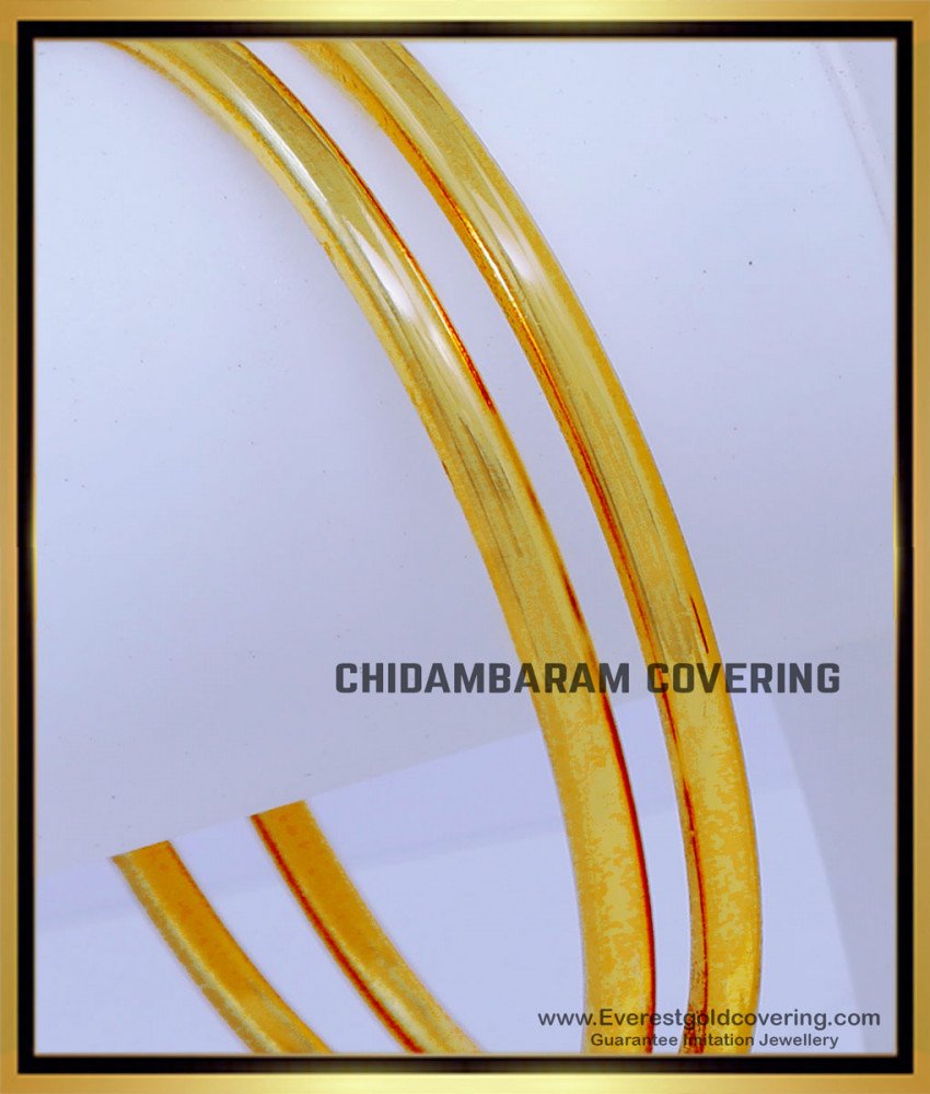 BNG830 - 2.8 Impon Kambi Design Gold Plated Bangles for Daily Use
