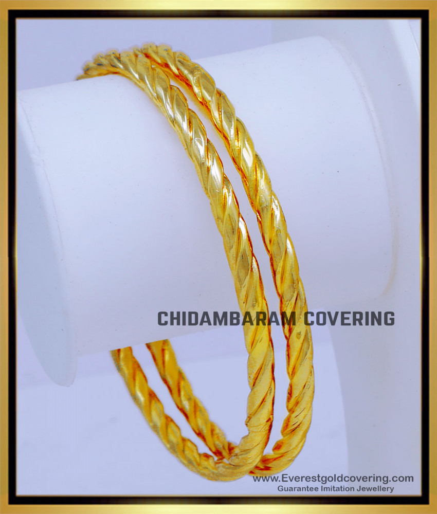 BNG831 - 2.8 Impon Twisted Bangle Guaranteed Gold Plated Bangles