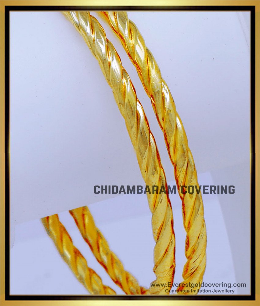 BNG831 - 2.8 Impon Twisted Bangle Guaranteed Gold Plated Bangles