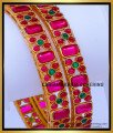 BNG840 -2.6 Traditional Ruby Kemp Stone Antique Bangles Set