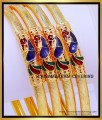 BNG845 - 2.4 Size Latest Peacock Design Gold Plated Bangles Online