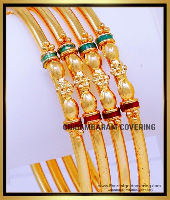 BNG847 - 2.8 Simple Enamel Design 2 Gram Gold Plated Bangles Online