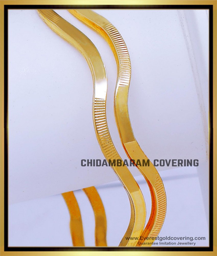 BNG859 - 2.6 Impon Light Weight Simple Gold Bangles Design Bangles