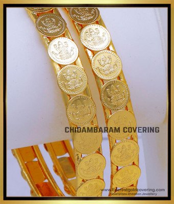 BNG861 - 2.10 Gold Plated Daily Use Lakshmi Kasu Bangle Designs