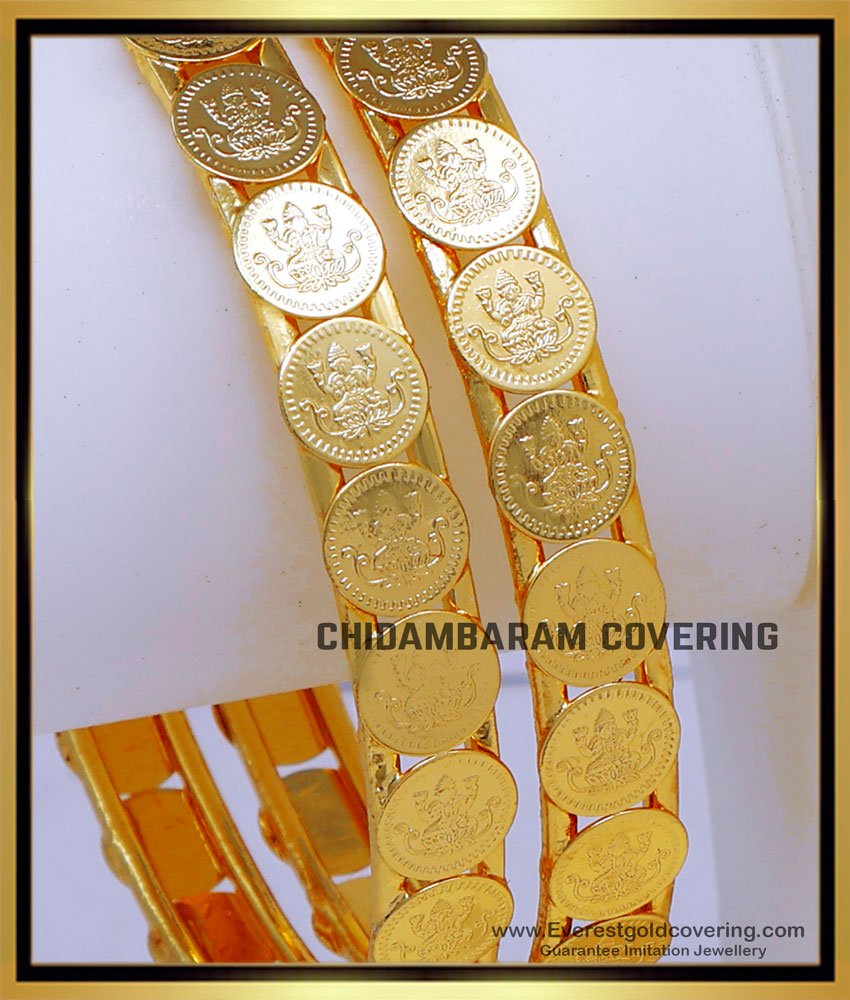 BNG861 - 2.6 Gold Plated Daily Use Lakshmi Kasu Bangle Designs