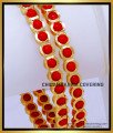 BNG864 - 2.4 Size Real Gold Design 1 Gram Gold Plated Coral Bangles