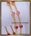 BNG868 - 2.6 Elegant Gold Plated Ruby Stone Bangles Gold Designs