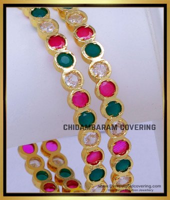 BNG869 - 2.8 Wedding Wear Multi Stone Impon Bangles Online Shopping