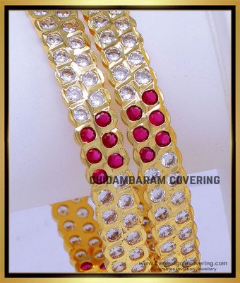 BNG872 - 2.8 Best Quality Bridal Wear Gold Look Impon Stone Bangles