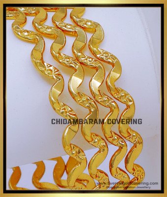 BNG874 - 2.10 Traditional Gold Model Zig-Zag Bangles for Daily Use