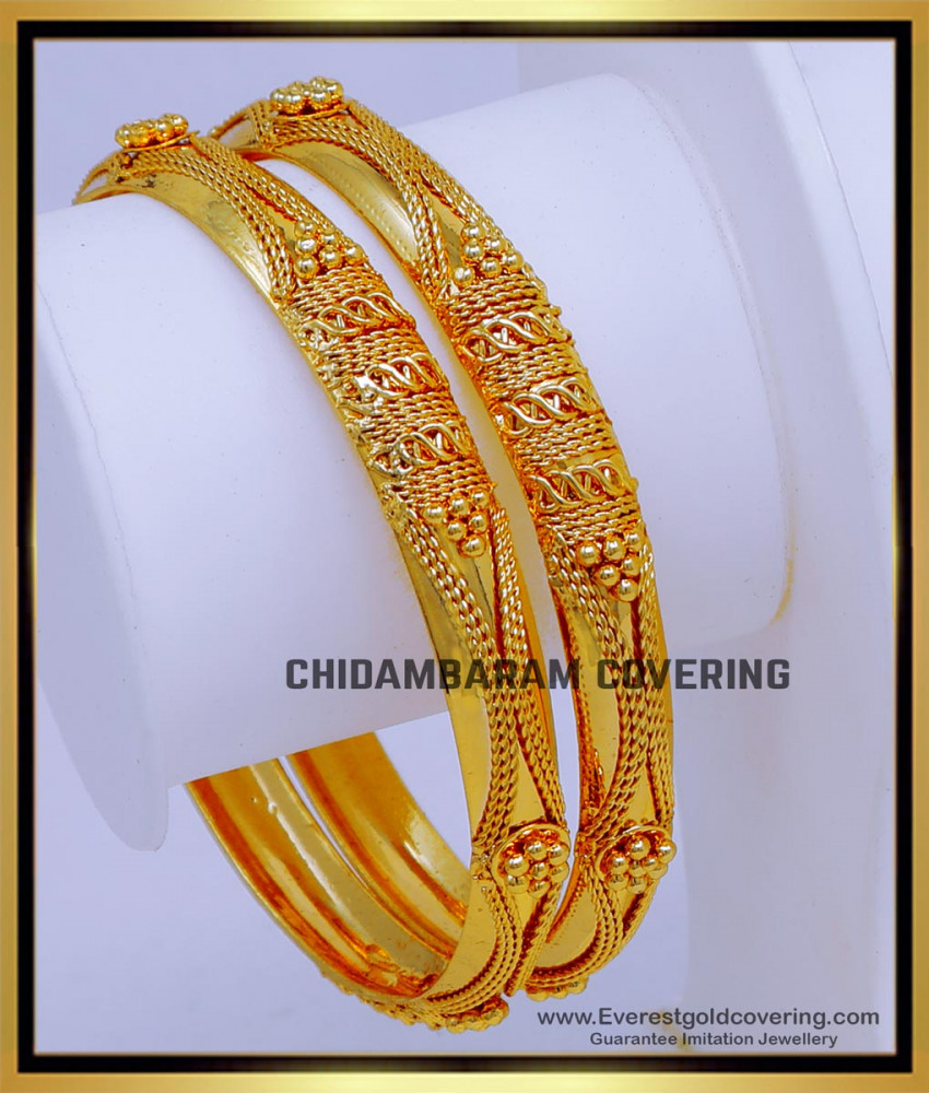 BNG876 - 2.4 Latest Real Gold Design Guaranteed Gold Plated Bangles