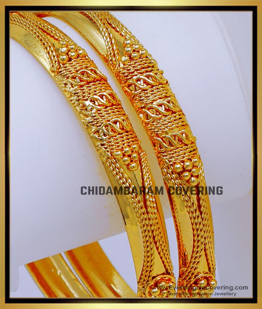 BNG876 - 2.4 Latest Real Gold Design Guaranteed Gold Plated Bangles