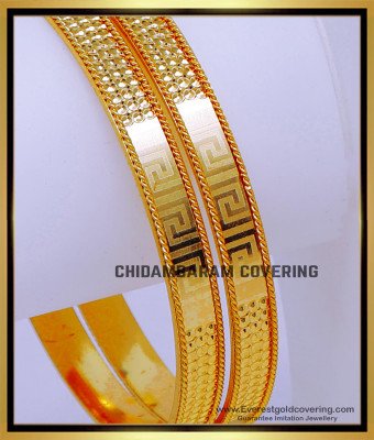 BNG878 - 2.6 Elegant Simple One Gram Gold Fancy Bangles Design