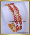 BNG885 - 2.8 Buy Elegant Real Gold Design Ruby Stone Bangles