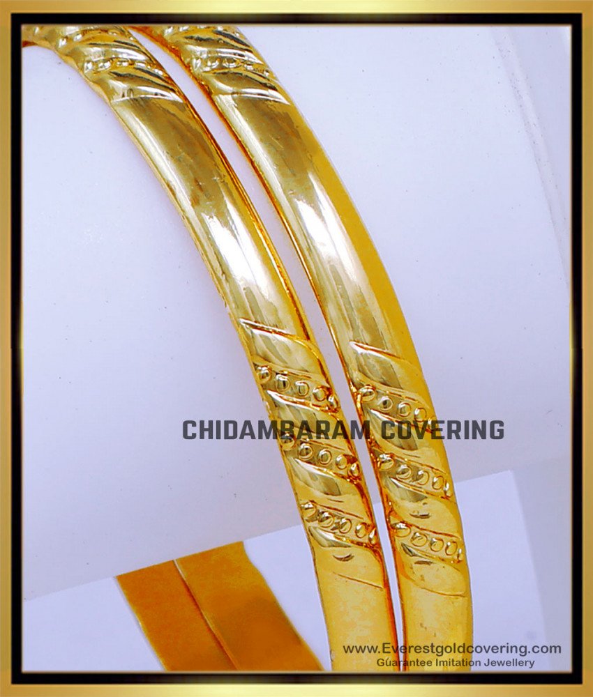 BNG887 - 2.6 New Impon Simple Daily Wear Gold Bangles Design