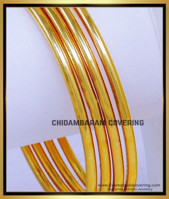 BNG890 - 2.4 Pure Impon Plain Gold Bangles Designs Daily Wear