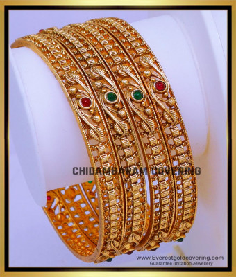 BNG895 - 2.6 New Model Gold Antique Bangles Artificial Jewellery
