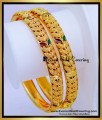 BNG896 - 2.6 Latest Enamel Leaf Design Guaranteed Gold Plated Bangles