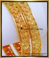 BNG897 - 2.6 Beautiful Leaf Design Gold Plated Bangles for Daily Use