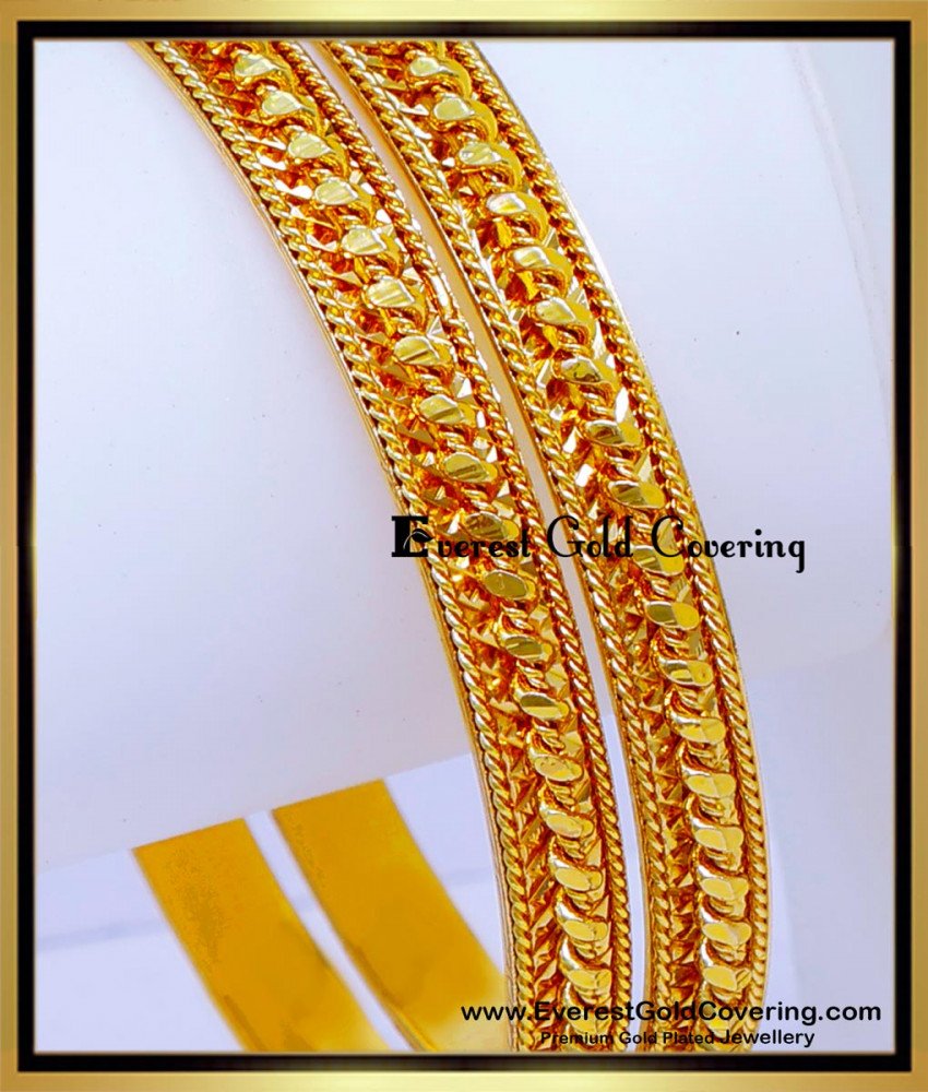BNG898 - 2.8 Gold Model Daily Use Guaranteed Gold Plated Bangles