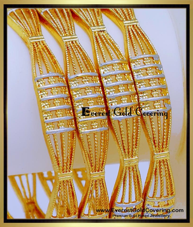BNG900 - 2.8 Size New Model Gold Bangles Design for Wedding