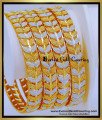 BNG901 - 2.4 Size Elegant Leaf Design 4 Bangles Set for Women