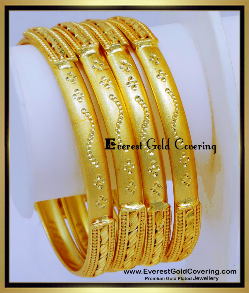 BNG908 - 2.8 New Model Forming Gold Bangles Set for Wedding