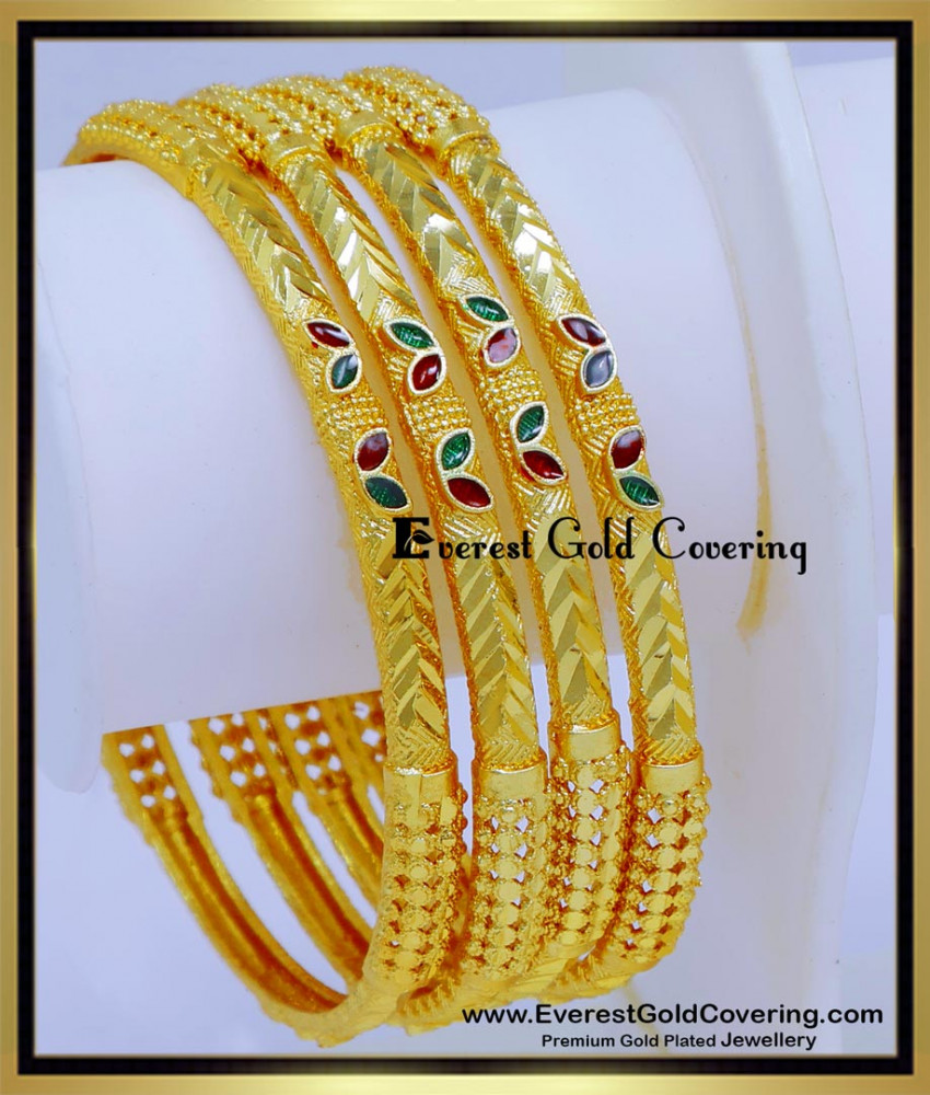 BNG909 - 2.4 Beautiful New Model Forming Gold Bangles for Women