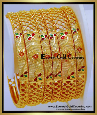 BNG910 - 2.4 Grand Look Forming Gold 6 Bangles Set for Wedding