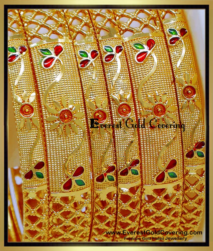 BNG910 - 2.4 Grand Look Forming Gold 6 Bangles Set for Wedding