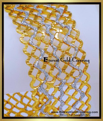 BNG911 - 2.10 Latest Collection Dubai White Gold Bangles Design 