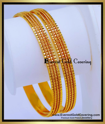 BNG913 - 2.4 Cute Daily Use Light Weight One Gram Gold Bangles