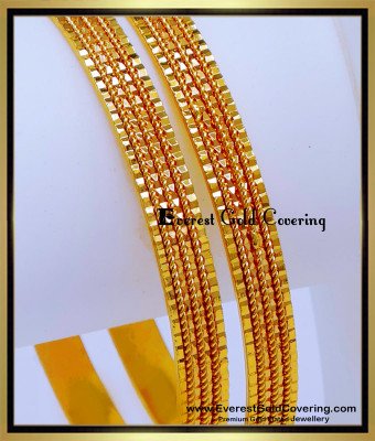 BNG913 - 2.4 Cute Daily Use Light Weight One Gram Gold Bangles