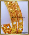 BNG914 - 2.6 Latest Heart Design Gold Plated Bangles for Women