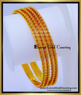 BNG918 - 2.4 Traditional Guaranteed Daily Wear Gold Bangles Set