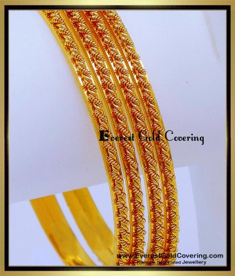 BNG918 - 2.4 Traditional Guaranteed Daily Wear Gold Bangles Set