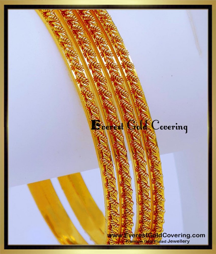 BNG918 - 2.6 Traditional Guaranteed Daily Wear Gold Bangles Set