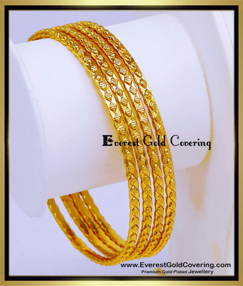 BNG925 - 2.4 New Model 1 Gram Gold Plated Bangles for Daily Use