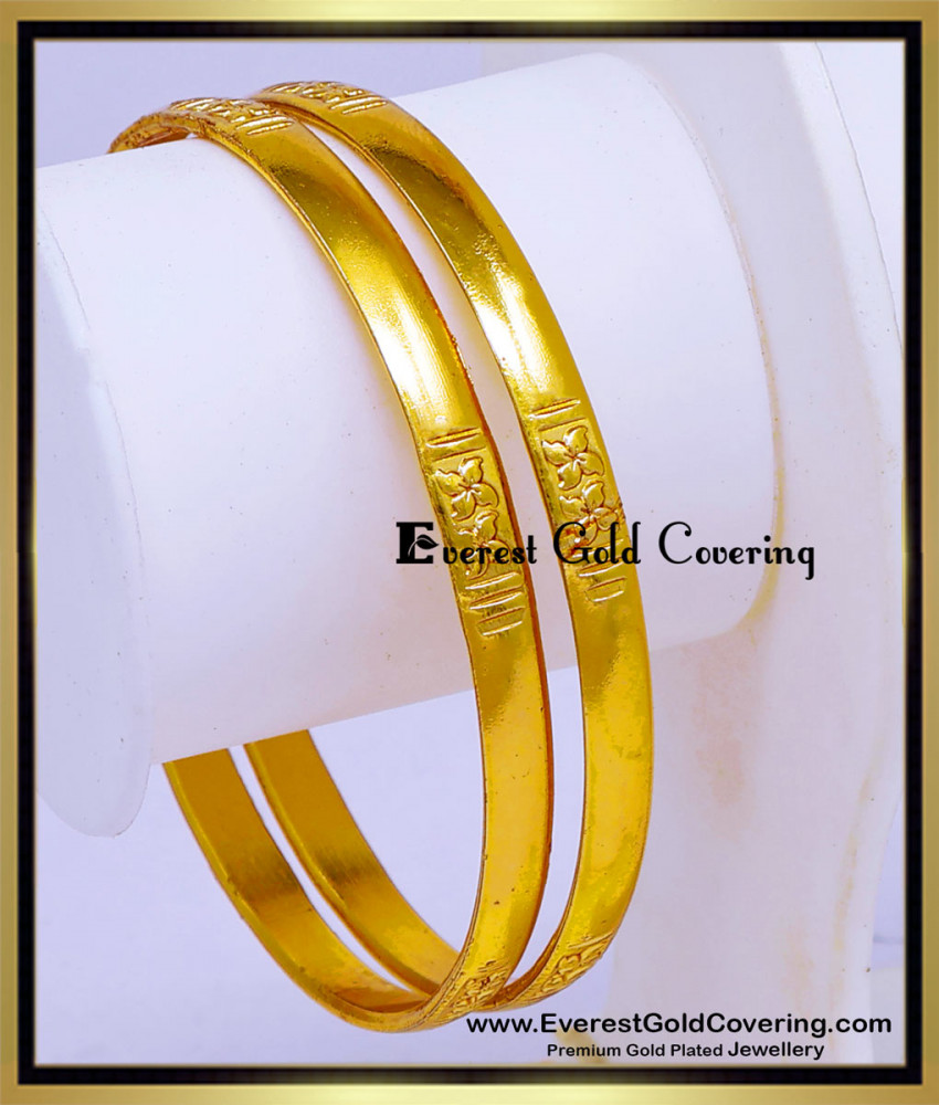 BNG934 - 2.6 Simple Gold Design Daily Wear Impon Bangles Buy Online