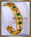BNG936 - 2.4 Size Traditional Ruby Stone Green Palakka Kerala Bangle