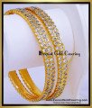 BNG940 - 2.8 Real Gold Like White Stone Impon Bangles for Wedding 