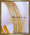 BNG940 - 2.8 Real Gold Like White Stone Impon Bangles for Wedding 