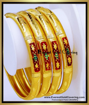 BNG943 - 2.6 Gold Forming Light Weight Gold Bangles Design Online