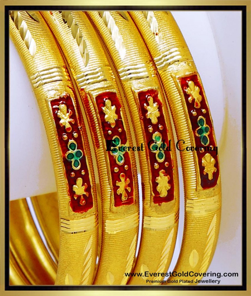 BNG943 - 2.8 Gold Forming Light Weight Gold Bangles Design Online