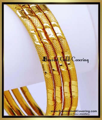 BNG946 - 2.6 Simple Daily Wear One Gram Gold Bangles for Women